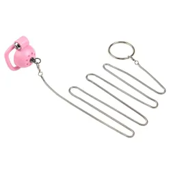 CockLock Cage avec laisse Round Leash 4 x 3.5 cm Rose